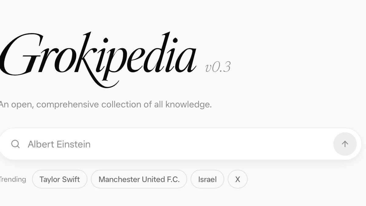 Grokipedia waxay heshay isbedel cusub oo muuqaal ah kadib bilowdii bilowga