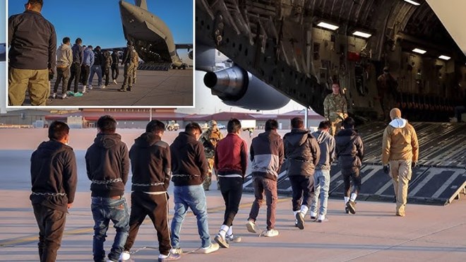 US military aircraft deport migrants as Pentagon readies more troops for border