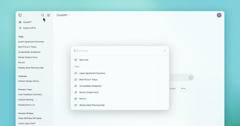 Your ChatGPT conversation history is now searchable