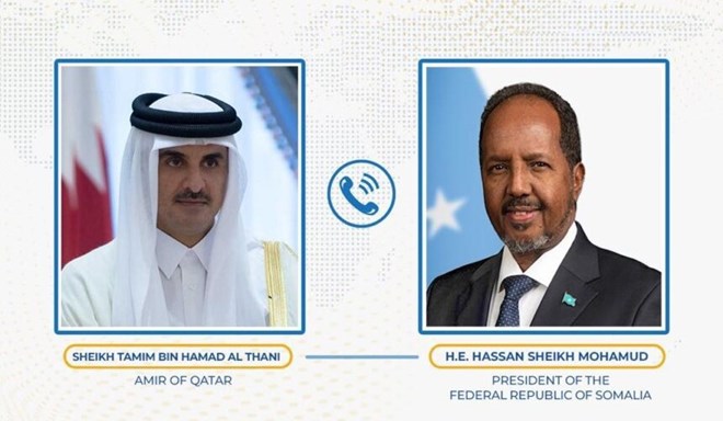 Somali President, Qatari Amir discuss strengthening bilateral ties