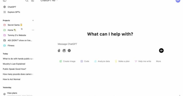 ChatGPT has folders now