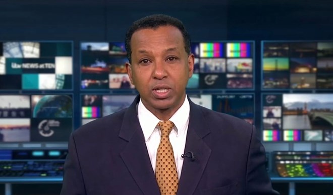 Rageh Omaar returns to ITV’s News at Ten after illness on live programme