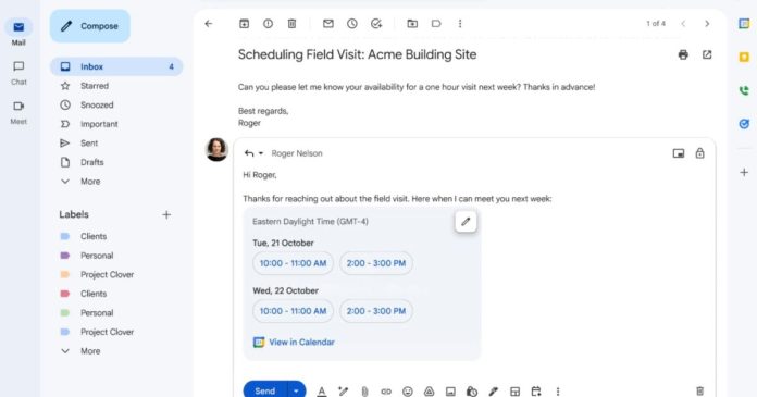 Gmail gets an AI secretary to schedule meetings for you