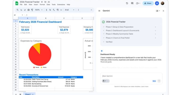 Gemini in Google Sheets can now help you build spreadsheets and fill in missing data
