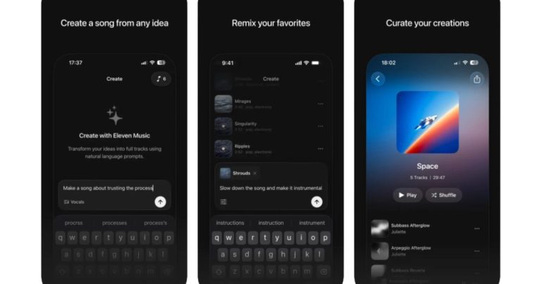 The ElevenLabs AI music generator turns your ideas into 3-minute songs